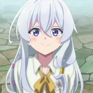 🍃 anime, girl, cute, white hair, cartoon, illustration telegram sticker