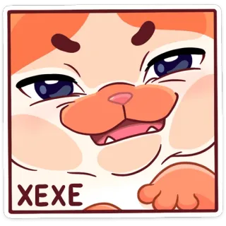 😸 XEXE kucing, meme, emoji, lucu, imut, binatang, karakter telegram sticker
