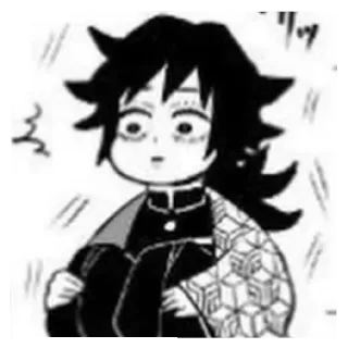 🌊 Giyu Tomioka Demon Slayer Аниме, Манга, Клинок, рассекающий демонов, Гию Томиока, Чиби, Смешные telegram sticker