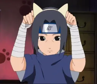 🌟 Itachi Uchiha Naruto Аниме, Наруто, Итачи, Учиха, Ниндзя, Кошачьи ушки, Фанатское творчество telegram sticker