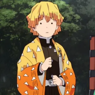 🌻 Zenitsu Agatsuma Demon Slayer Аниме, Персонаж, Клинок, рассекающий демонов, Зеницу, Зеницу Агацума telegram sticker