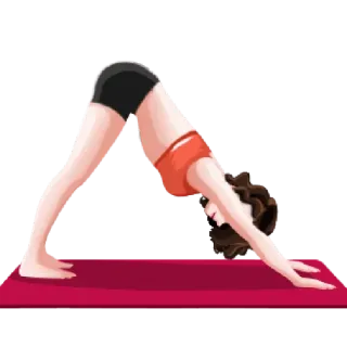 🧘‍♀️ Yoga, Exercice, Fitness, Chien tête en bas, Pose telegram sticker