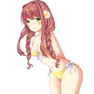 😃 Monika Doki Doki Literature Club! anime, character, sticker, game, cute, fanart telegram sticker