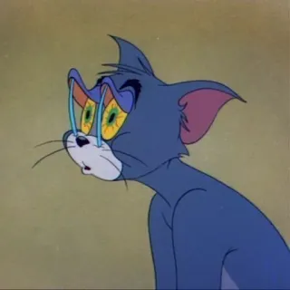 😴 Tom Tom and Jerry cartoon, cat, meme, funny, exhausted, disappointed telegram sticker