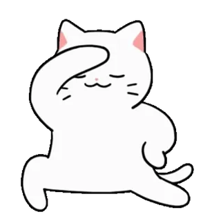 ❤️ chat, autocollant, mignon, animal, dessin animé, kawaii, chaton, blanc telegram sticker