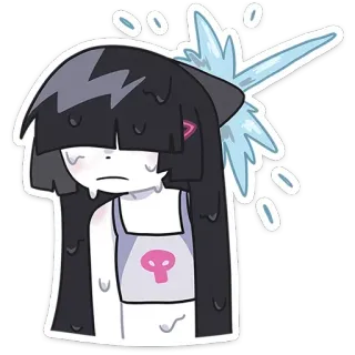 😓 cute, anime, kawaii, character, sticker, cartoon telegram sticker