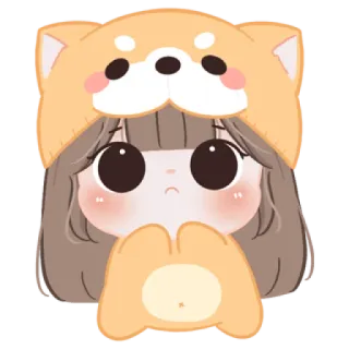 😼 desenho animado, cachorro, menina, fofo, adesivo, animal telegram sticker