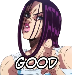 👍 GOOD anime, character, text, woman telegram sticker