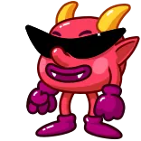 😎 Hoạt hình, Quái vật, Ác quỷ, Quỷ dữ, Kính râm, Hài hước, Nhân vật, Hình minh họa telegram sticker