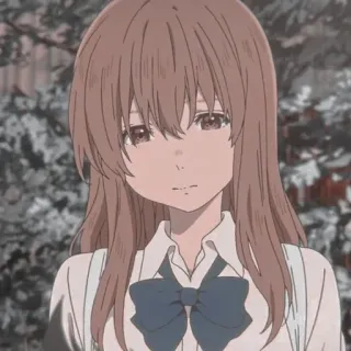 ☺️ Shouko Nishimiya A Silent Voice Anime, Dziewczyna, Postać, A Silent Voice, Shouko Nishimiya, Manga, Smutny telegram sticker