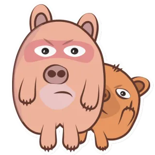 😏 urso, dedo do meio, desenho animado, animal, ofensivo, gesto telegram sticker
