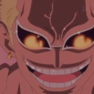 🦩 Donquixote Doflamingo One Piece อนิเมะ, ตัวร้าย, ปีศาจ, โดฟลามิงโก้, ยิ้มเยาะ telegram sticker