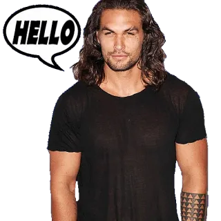 👋 Jason Momoa HELLO celebridad, hola, hombre, actor telegram sticker