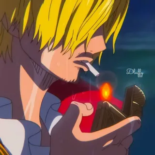 ✖️ Sanji One Piece Anime, Fumo, Sanji, One Piece, Sigaretta, Accendino telegram sticker