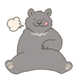 🐻 ours, assis, dessin animé, animal, mignon, joyeux telegram sticker