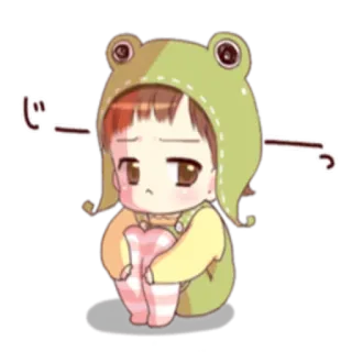 ️ じー Anime, Rana, Triste, Llorando, Kawaii, Lindo, Dibujos animados telegram sticker
