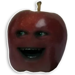 😒 Apple The Annoying Orange frutta, cartoni animati, mela, arancia fastidiosa telegram sticker