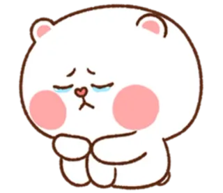 😜 fofo, urso, triste, chorando, kawaii, desenho animado telegram sticker