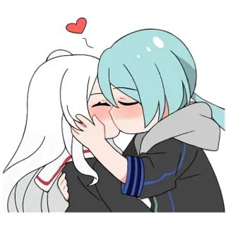 😘 Anime, Baiser, Amour, Couple, Mignon, Romance telegram sticker