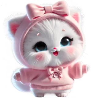 😃 고양이, 새끼 고양이, 귀여운, 분홍색, 사랑스러운, 동물, 카와이, 만화 whatsapp sticker