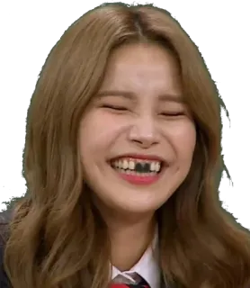 😁 kobieta, uśmiech, śmiejąca się, koreański, zęby telegram sticker