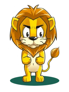 😖 лев, животное, мультфильм, злой, грустный, расстроенный, милый telegram sticker