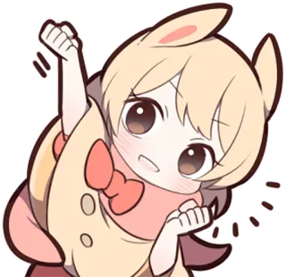 ✊ 动漫, 漫画, 兔子, 卡哇伊, 可爱 telegram sticker