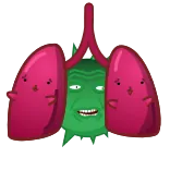 😈 lungs, cartoon, anatomy, medical telegram sticker