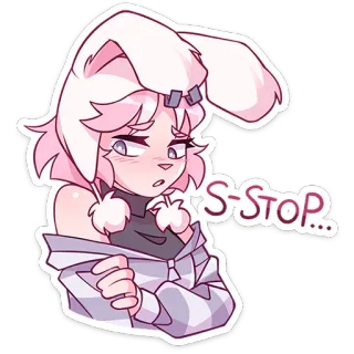 🥺 S-STOP... 兔子, 动漫, 贴纸, 卡通, 可爱, 脸红 whatsapp sticker