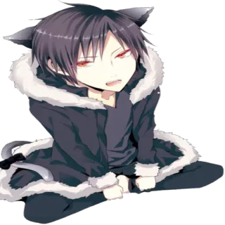 🐱 Anime, Katze, Ohren, Manga, Süß, Rote Augen whatsapp sticker