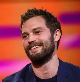 😄 Jamie Dornan attore, celebrità, uomo, ritratto, sorriso telegram sticker