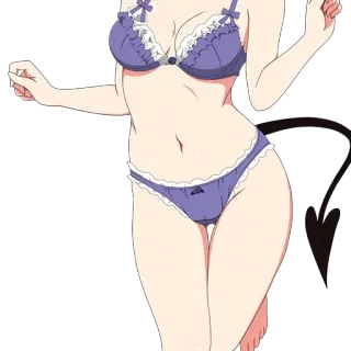 👙 anime, lingerie, devil, sexy, cartoon whatsapp sticker