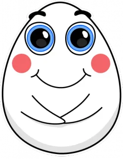 😇 Ei, Cartoon, Süß, Kawaii, Lächeln, Augen telegram sticker