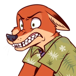 😡 Nick Wilde Zootopia nick wilde, zootopia, fox, cartoon, angry, disney telegram sticker