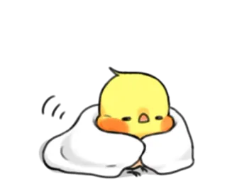 ☺️ poussin, mignon, jaune, couverture, oiseau, kawaii telegram sticker