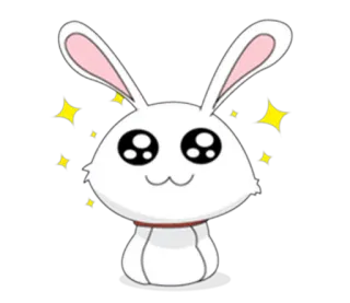 😊 lapin, mignon, paillettes, animal, dessin animé whatsapp sticker