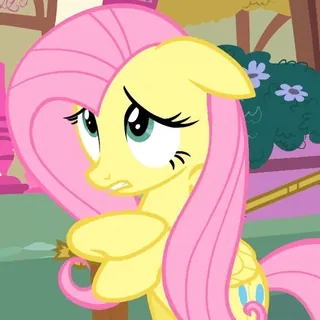 😖 Fluttershy My Little Pony poni, kuning, imut, kartun, hewan telegram sticker
