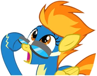 😧 Spitfire My Little Pony Spitfire, My Little Pony, pegasus, glasses, cartoon, animation whatsapp sticker