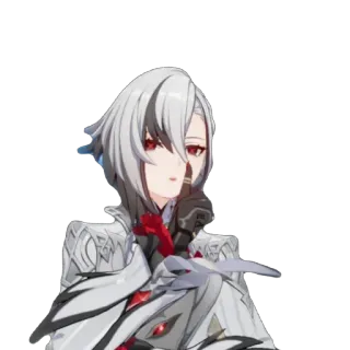 🤫 Anime, Postać, Białe włosy, Czerwone oczy, Portret telegram sticker