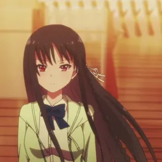 😑 anime, girl, long hair, school uniform telegram sticker