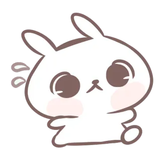 🏃 fofo, coelho, desenho animado, animal, adesivo telegram sticker