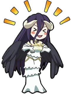 ✨ Albedo Overlord Anime, Chibi, Albedo, Overlord, Lucu, Stiker telegram sticker