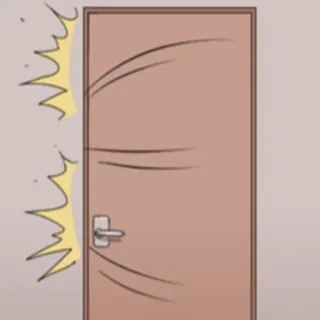 🚶 Tür, Eingang, Illustration, Braun, Türgriff, Cartoon whatsapp sticker
