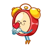 😘 cartoon, alarm clock, heart, love, cute, animated telegram sticker