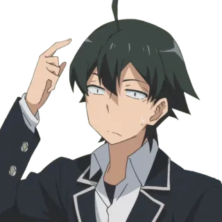 😲 Hachiman Hikigaya My Teen Romantic Comedy SNAFU Anime, Personagem, Pensando, Expressão, Hachiman Hikigaya, Oregairu telegram sticker