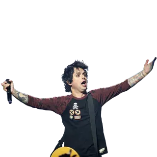 😲 Billie Joe Armstrong Musiker, Green Day, Rock, Punk, Gitarre telegram sticker