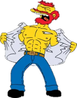 💪 cartoon, man, ripped, shirt, muscle, character telegram sticker