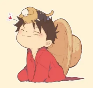 🖤 Monkey D. Luffy One Piece Anime, Luffy, One Piece, Kreskówka, Postać, Ilustracja telegram sticker