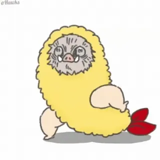 🍤 animal, funny, cartoon, cute, shrimp tempura, fantasy creature telegram sticker