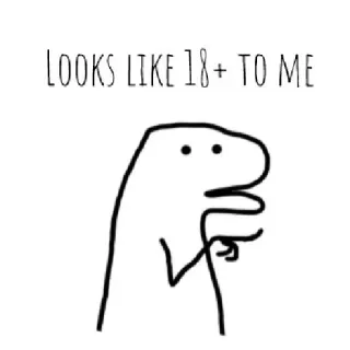 ☁️ LOOKS LIKE 18+ TO ME Meme, Humour, Drôle, Gribouillage, Bonhomme allumette, Blague telegram sticker